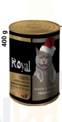 کنسرو 400گرمی بوقلمون و سالمون رویال کوکو گربه